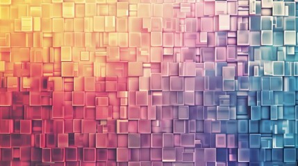 Wall Mural - colorful mosaic texture with vibrant squares in gradient shades of orange, pink, and blue, creating 