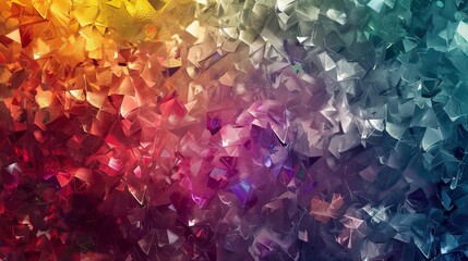 Wall Mural - vibrant abstract texture composed of colorful crystals reflecting light in a visually dynamic patter
