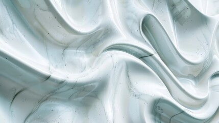 Wall Mural - abstract composition of flowing lines and curves in soft shades of blue and white