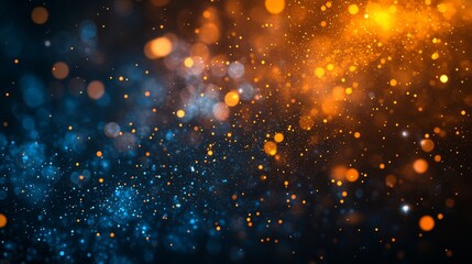 Poster - This stunning abstract design features a vibrant gradient of blue and orange, enhanced by enchanting bokeh effects, making it ideal for various artistic projects and creative works