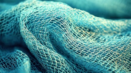    a blue net with a focus on the top and bottom sections