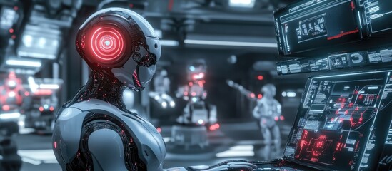 Wall Mural - advanced robotics technology featuring futuristic artificial intelligence systems