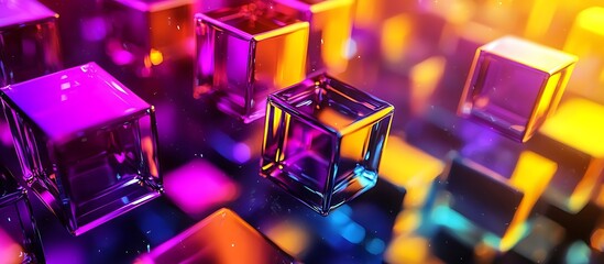 Wall Mural - abstract light  square cubes background