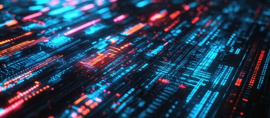 Wall Mural - close up analysis of server logs with a focus on programming and coding technologies