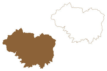 Wall Mural - Sankt Veit an der Glan district (Republic of Austria or Österreich, Carinthia or Kärnten state) map vector illustration, scribble sketch map