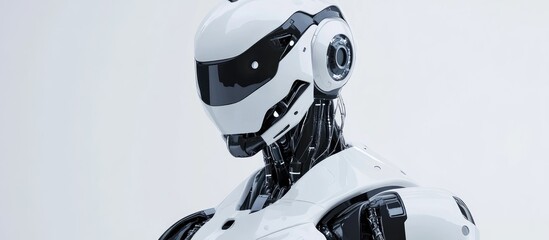 Wall Mural - sleek 3d robotic model isolated on a white background