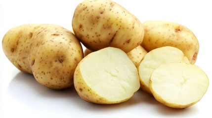 Wall Mural - Raw potato spotlight.