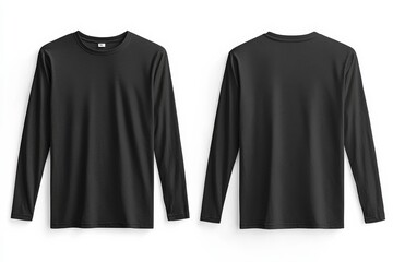 Black long sleeve tshirt mockup isolated created with Generative AI