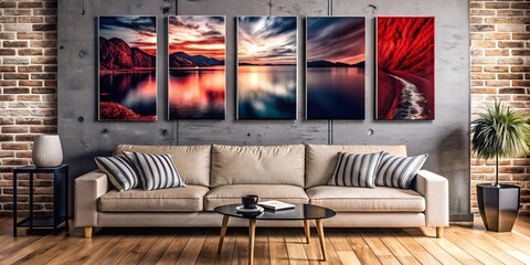 Poster - modern living room with sofa