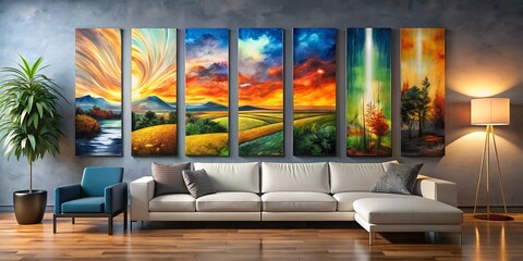 Wall Mural - modern living room with sofa