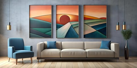 Wall Mural - living room with a sofa