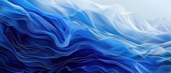 Canvas Print - abstract blue and white swirling waves