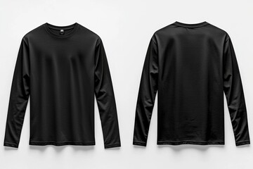 Black long sleeve tshirt mockup isolated created with Generative AI