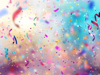 Celebration and colorful confetti party.Blue Abstract