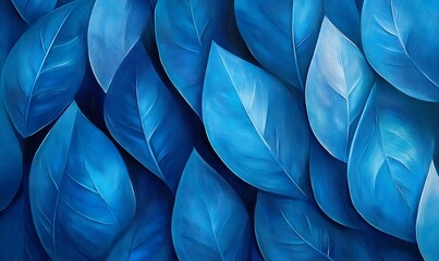 Wall Mural - Blue Leaves Abstract Background Texture