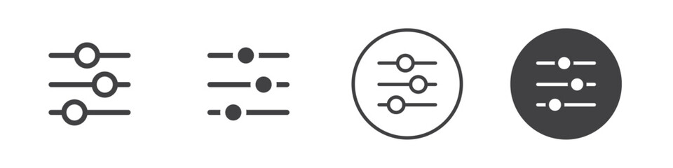 Equalizer control icon Vector logo outline