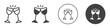 © Horoskooppi - Glasses of champagne clinking icon Vector logo outline