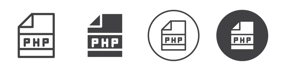 PHP file icon Vector logo outline