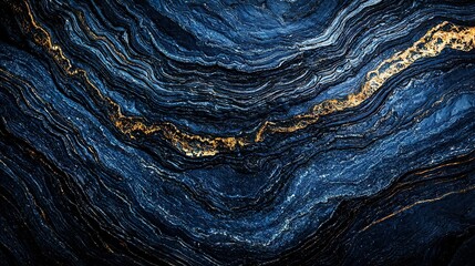 Wall Mural -  Blue and gold textured surface with a golden line in the center