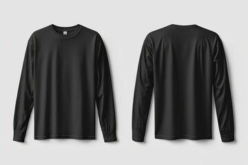 Black long sleeve tshirt mockup isolated created with Generative AI