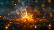 © KALEYA - Sparkling Fire With Smoke and Bokeh Lights Realistic Image