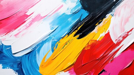 Canvas Print - A close up of a painting with many colors on it, AI