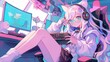© atar - streamer anime girl