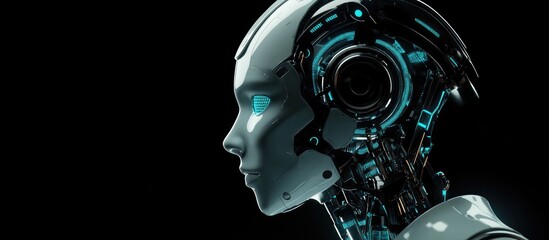 Wall Mural - ai robot head from side view showcasing advanced technology and smart design representing a concept 