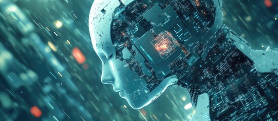 Artificial intelligence technology background for web applications Virtual concept illustration