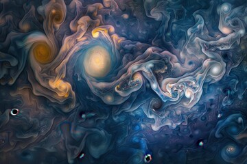 Fototapete - a very large and beautiful picture of a planet swirling storms of Jupiter's turbulent atmosphere
