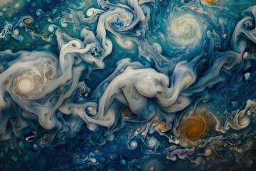 Fototapete - a very large and beautiful picture of a planet swirling storms of Jupiter's turbulent atmosphere