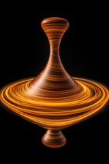 Wall Mural - Abstract Spinning Top with Golden Light Trails