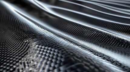 Poster - Abstract Black and White Carbon Fiber Texture Background