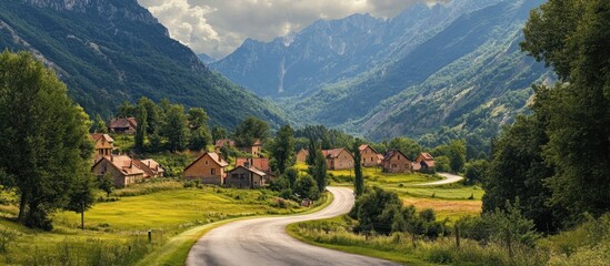 Wall Mural - Serene Mountain Village