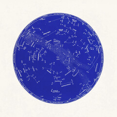 constellations and stars. night sky map: september and october