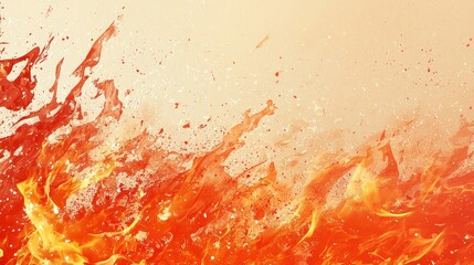 Canvas Print - Abstract Fire Background   Red Orange Flames with White Sparks