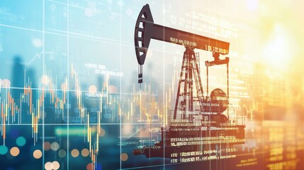 Sticker - Oil Pump Jack with Stock Market Data and Charts