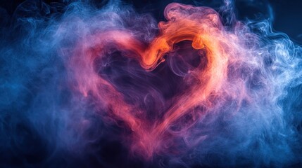 Wall Mural - Abstract Heart Shaped Smoke