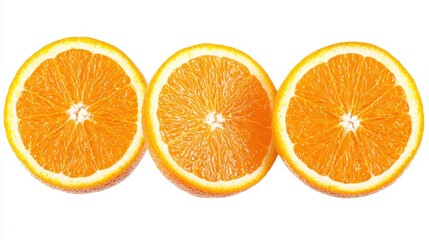 Three Orange Slices Isolated on White Background