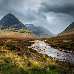 Wall Mural - Scottish Highlands, AI generated