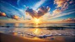 © Collection - Stunning beach sunset with heart-shaped clouds in a vibrant sky, reflecting over gentle ocean waves, symbolizing love, nature's beauty, and the peaceful serenity of a romantic evening by the sea.