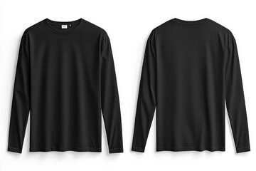 Black long sleeve tshirt mockup isolated created with Generative AI