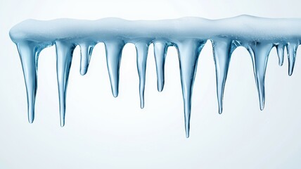 Sticker - A long line of icicles hanging from a roof