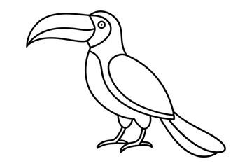 Wall Mural - Elegant Single Line Drawing of a Toucan Silhouette | Minimalist Line Art Vector Illustration