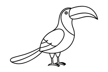 Wall Mural - Elegant Single Line Drawing of a Toucan Silhouette | Minimalist Line Art Vector Illustration