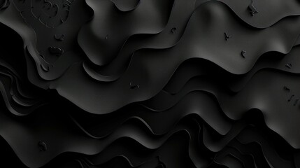 Sticker - Black abstract background with beautiful shapes. AI generated images