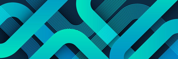 Wall Mural - Blue geometric abstract background. Minimal geometric. Trendy gradient shapes design. Modern futuristic graphic. Suit for banner, brochure, business, flyer, website, booklet, backdrop