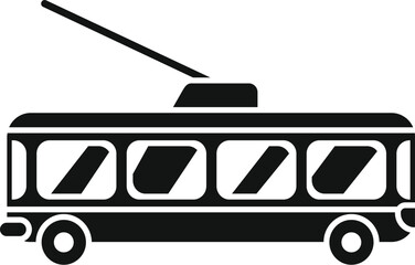 Wall Mural - This simple icon depicts a trolleybus as seen from the side