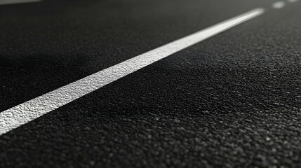 black asphalt road with crisp white dividing lines