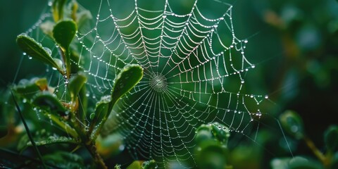 morning dew glistening on a spider s web